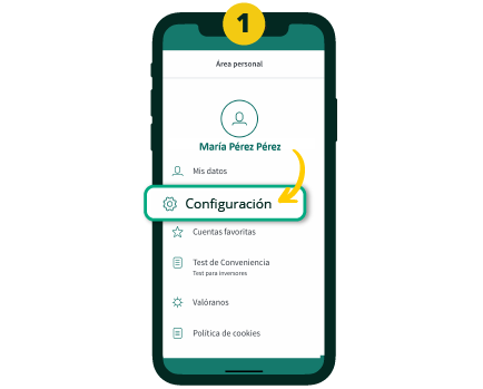 En tu Área personal, clica en Configuración. En tu Área personal, clica en Configuración.